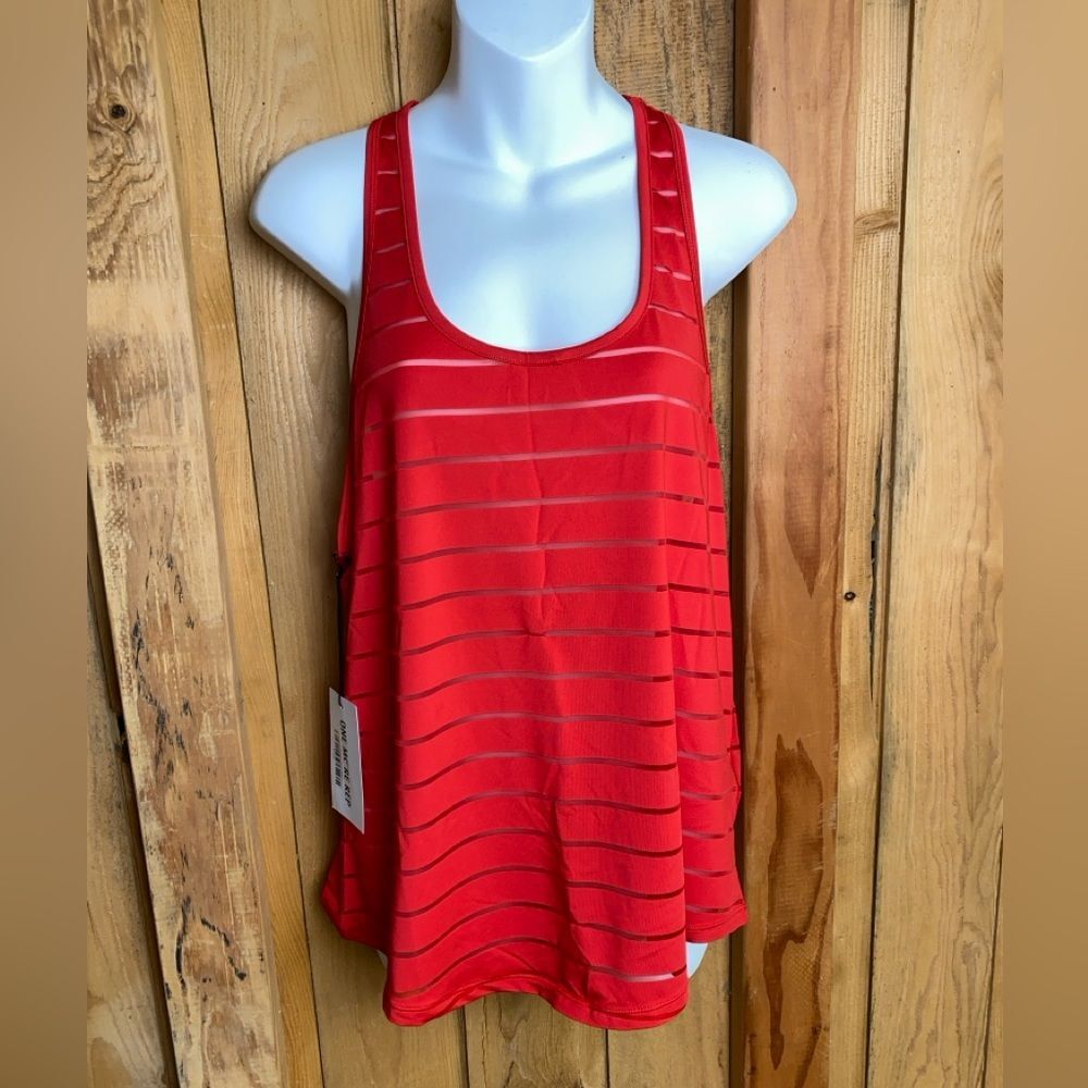 Zyia Red Havana Racerback Striped Tank Size XL TT30